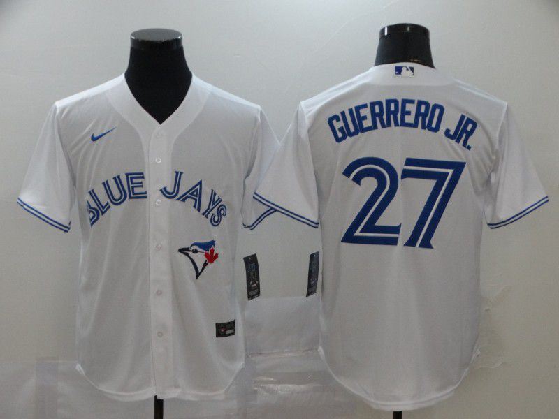 Men Toronto Blue Jays #27 Guerrero jr White Game MLB Jerseys->houston astros->MLB Jersey